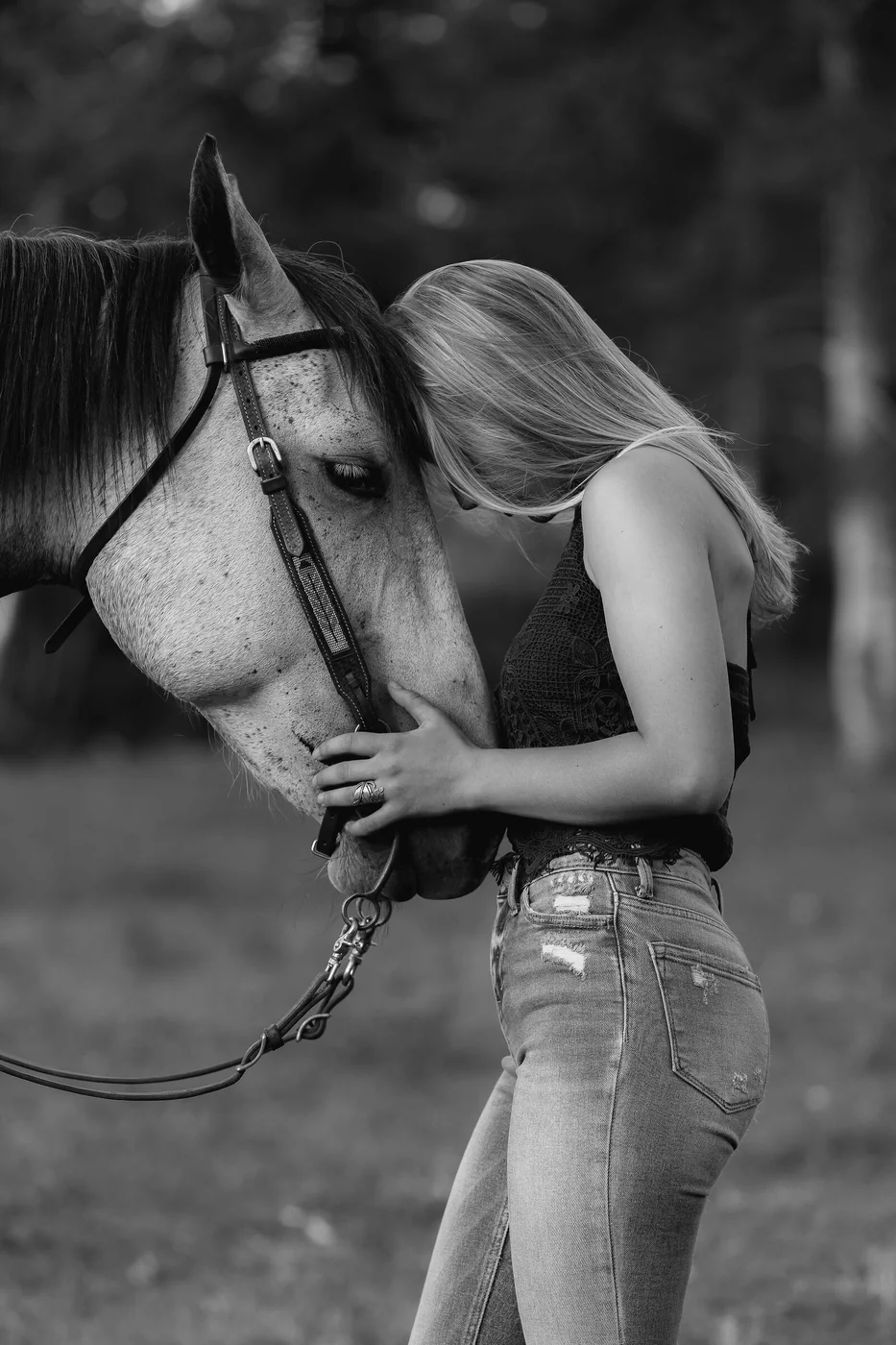 Senior portrait with her horse — equine photography by Tact Studios Co.